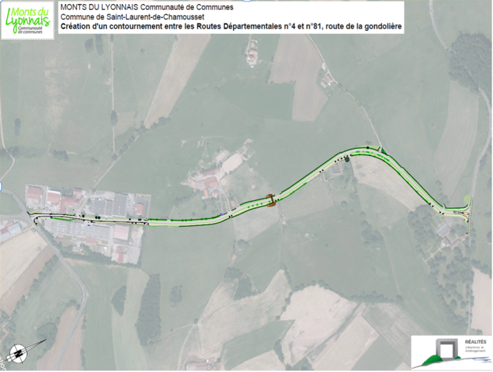 emprise des travaux route de la gondolière